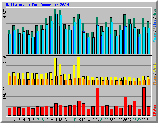 Daily usage for December 2024