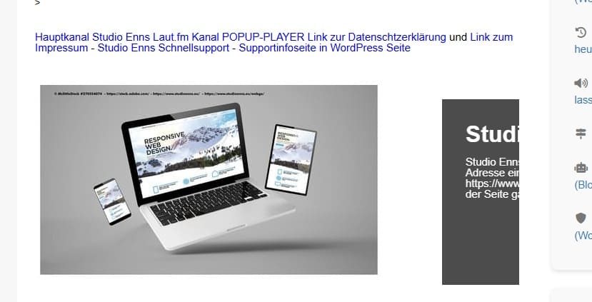 Screenshot zeigt den neuen Seite-Button im Slider