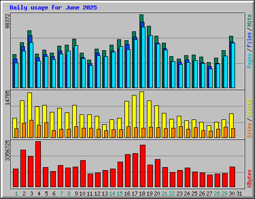 Daily usage for June 2025