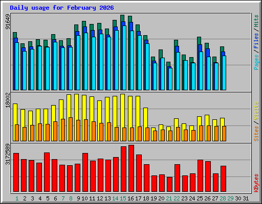 Daily usage for February 2026